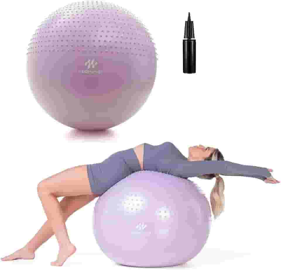 Bola de Ginástica Suíça Yoga Pilates 65cm Tecnologia Anti Estouro Fisioterapia Fortalecimento muscular EssenceFit