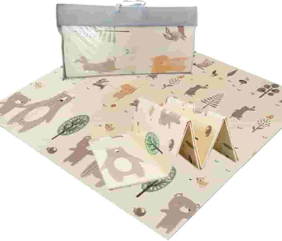 Tapete Infantil Emborrachado Térmico Antiderrapante Dobrável Atividades Dupla Face 6mm 1,80x1,50m