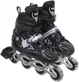 Patins Roller Inline 4 Rodas Skates Ajustavél com Rodas Iluminadas Jovens e Adultos, Para iniciantes, Adequado para uso Interno e Externo Roller Quad