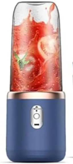 Liquidificador e espremedor de milkshake portátil, um conjunto de mini liquidificador de 6 lâminas com funções poderosas e operação com um toque, adequado para viagens na cozinha, recarregável por USB