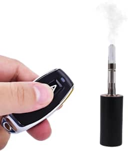 Máquina de fumaça de metal, mini máquina de fumaça para fotografia, festas e criação de atmosfera - Gerador de neblina durável e portátil (metal preto pequeno)