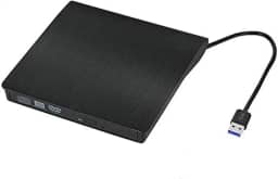 Padarsey Unidade externa de CD de DVD para laptop USB 3.0 Leitor externo de DVD-RW, gravador óptico Rewriter para Mac, notebook, desktop, PC Windows 7/8/10, Mac OSX e Linux OS Slim Preto