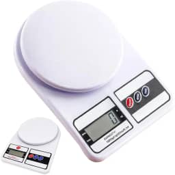 Balança Digital de Precisão de Cozinha Para Uso Domestico e Profissional Fitness ideal para Dietas Treinos Alimentos Confeitaria Nutrição capacidade máxima 10 kg Branco Premium