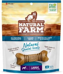 Petisco Dental Raças Grandes Cães Anti Bafo E Tártaro 8unds Snack 448g Natural Farm