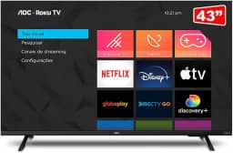 Smart TV 43' LCD LED AOC 43S5155/78G - Wi-Fi DLED FHD, Quad Core, HDMI USB