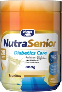 Nutra Senior Adulto 50+ ZERO AÇUCAR Complemento Alimentar 800g - 28 Vitaminas e Minerais (Baunilha)