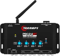 Taramps Pro 2.4 BT Bluetooth DSP Crossover completo, processador de sinal digital, equalizador de áudio de carro com aplicativo, ganho até 9 V, equalização gráfica de 15 bandas, 12 equalizações