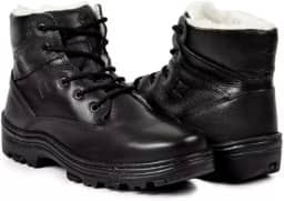 Bota Masculina de Inverno em Couro Forrada com Lã Imperméavel - Hamburgo