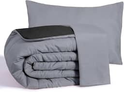 Edredom Casal Queen 3 Peças Margarida - Conforto, Estilo e Maciez para Noites Aconchegantes (Variações) (Preto e Cinza)