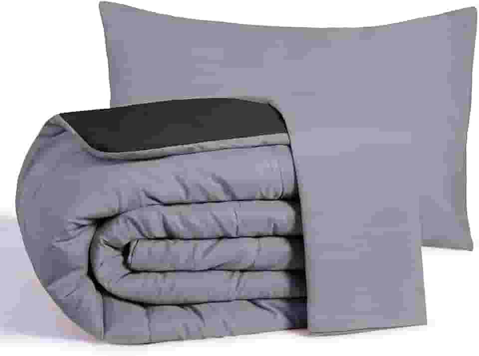 Edredom Casal Queen 3 Peças Margarida - Conforto, Estilo e Maciez para Noites Aconchegantes (Variações) (Preto e Cinza)