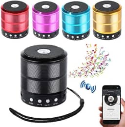 Mini Caixinha De Som Bluetooth Portátil Usb Mp3 P2 Sd Rádio Fm Ws-887 / Caixa de Som Portátil Mini Speaker Bluetooth - Preta
