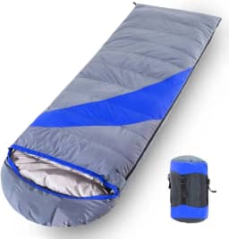 Saco de dormir de plumas, sacos de dormir ao ar livre para adultos, envelope leve para 4 estações, 190 x 80 cm, com saco de compressão, para acampamento e caminhadas