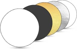 Rebatedor Fotografico, Rebatedor E Difusor Circular, Refletor de Luz 5 em 1 E Meio, Disponível em Transparente, Prata, Ouro, Branco E Preto, Diâmetro Redondo: 110 CentíMetros, Dobrável Saco