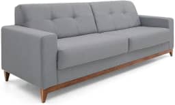 Sofá 4 Lugares Herval Safira, Linho Cinza Claro