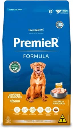 Ração Premier Formula Cães Sênior Portes Grande E Gigante Sabor Frango 15kg