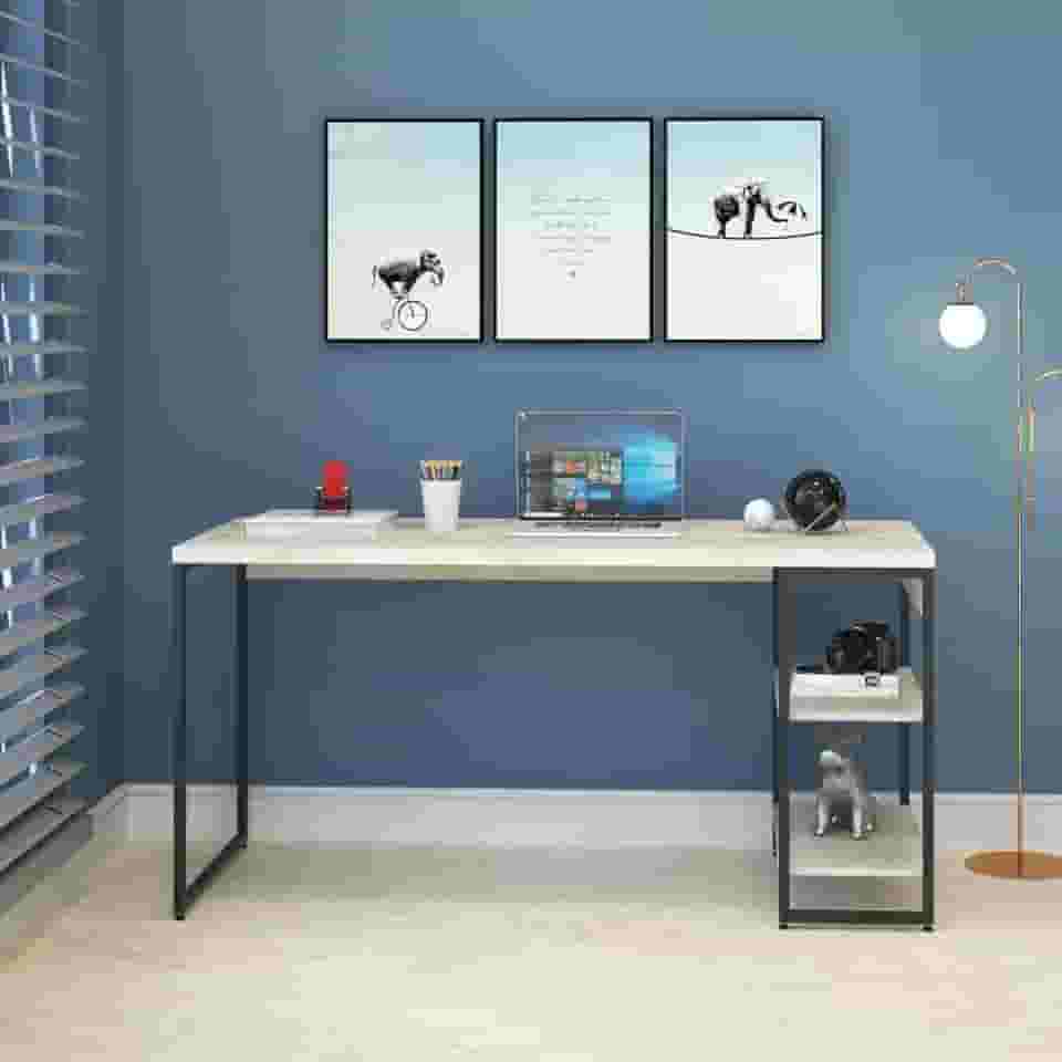 Compace Desing, Escrivaninha com Estante Baixa 2 Prateleiras 1,50m Dynamica