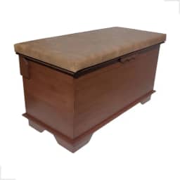 Bau Organizador Caixa Madeira Mdf Pé De Cama Para Quartos (Marrom Egípcio)