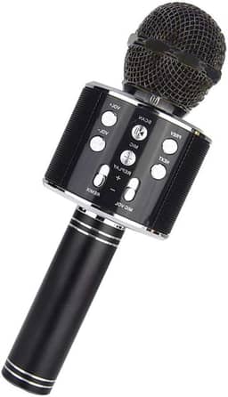 huxspoo Microfone de karaokê Bluetooth sem fio, recarregável para crianças, máquina de karaokê, melhores presentes para crianças e adultos (preto)