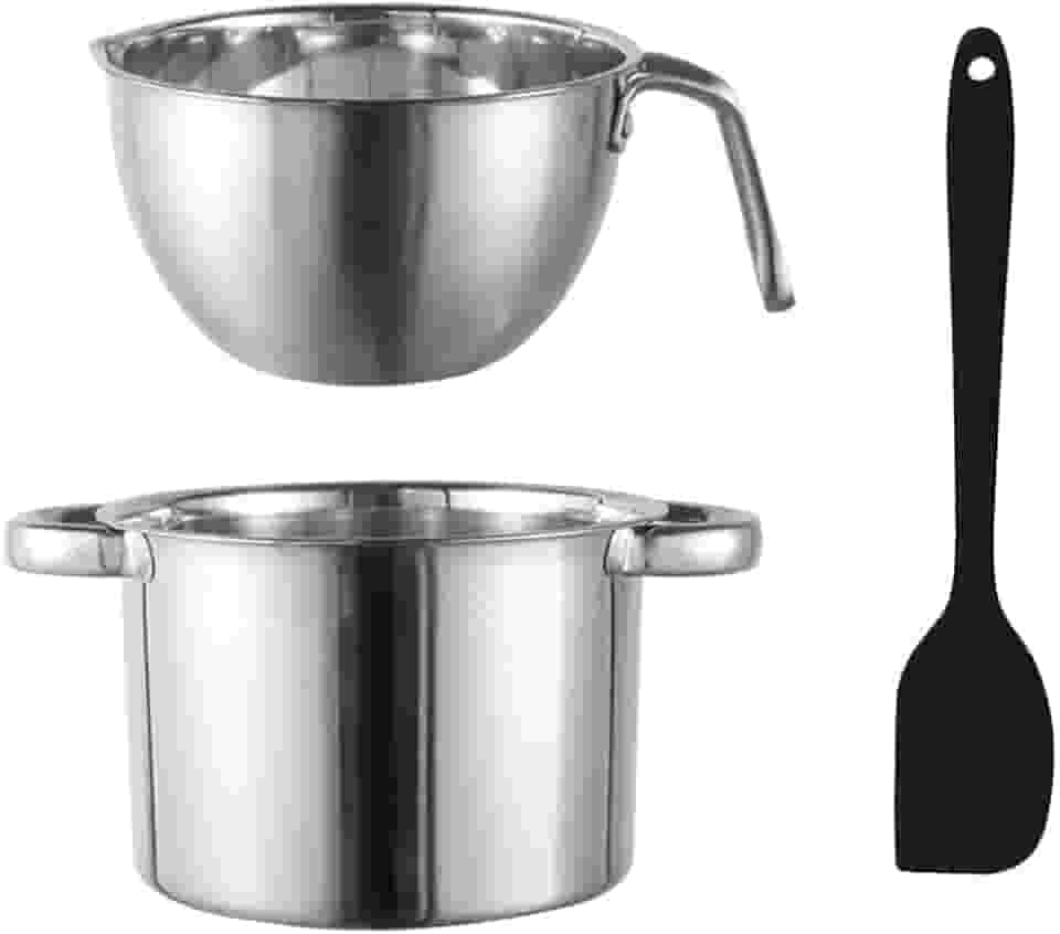 Conjunto de panela de caldeira dupla para derretimento de chocolate para cera de manteiga, queijo, caramelo (1250 ml)