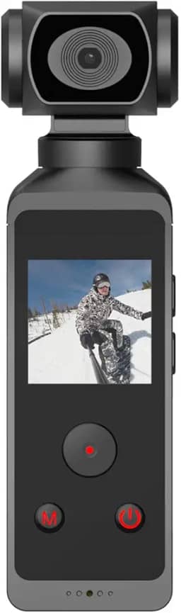 Luqeeg Câmera, filmadora habilitada para Ultra HD 4K, câmera rotativa antitrepidação de 270° com clipe de microfone para atividades ao ar livre, equitação, mergulho,