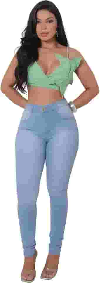 Calça Jeans Skinny Feminina Gaven Confortável Modeladora Cintura Alta Composição Premium em Algodão e Elastano