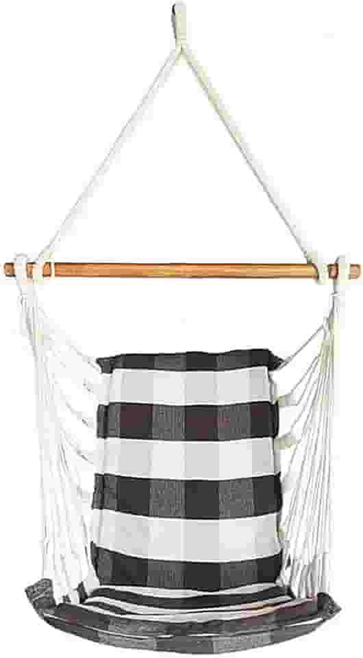 Cadeira de balanço suspensa rede de teto Cor:Marrom com cru xadrez
