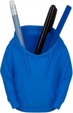 Porta-Lápis Moletom – Feito em Impressão 3D | Decoração Criativa (Azul)