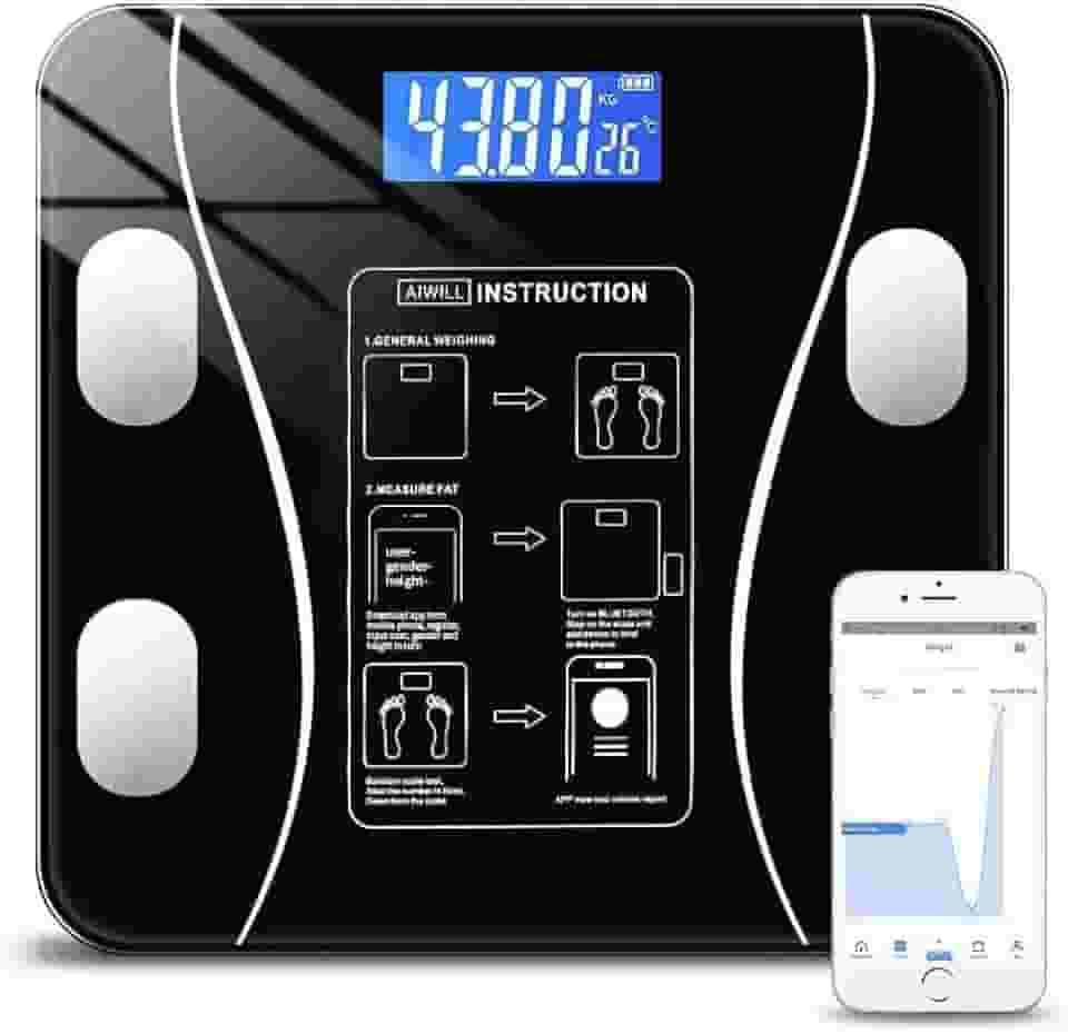 Balança Digital de Bioimpedância Original Line, 180kg, Bluetooth, Medidor de Gordura Corporal, LCD, Preta
