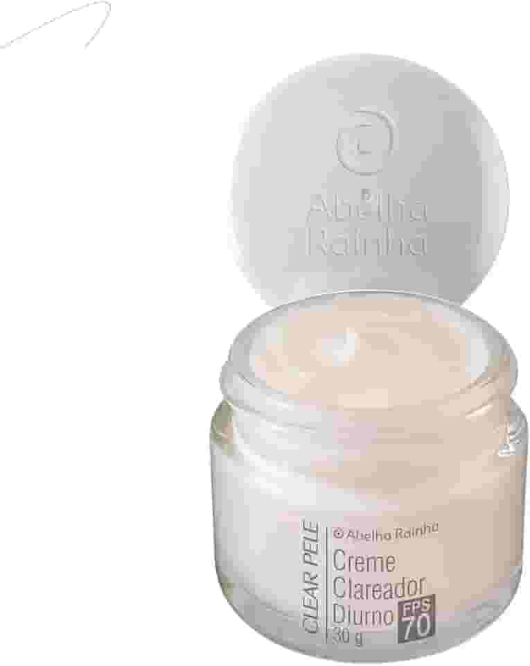Creme Clareador Diurno Clear Pele Abelha Rainha FPS70 30g Niacinamida Vitamina E Anti Melasma Espinhas Sardas