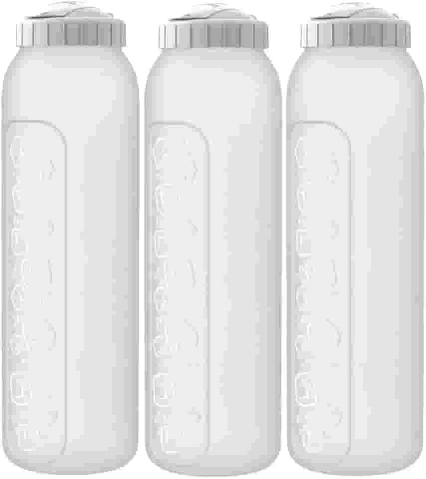 3 Jarra Garrafa De Água Suco Geladeira Tampa Higiênica 1,5 Litro Fina (Branco)