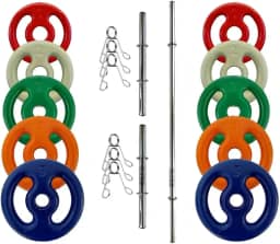 Kit Completo 3 Barras + 30kg Anilhas Emborrachadas