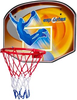 Esportes Tabela de Basquete de Parede com Aro e Rede Tricolor, Vermelho, Branco e Azul