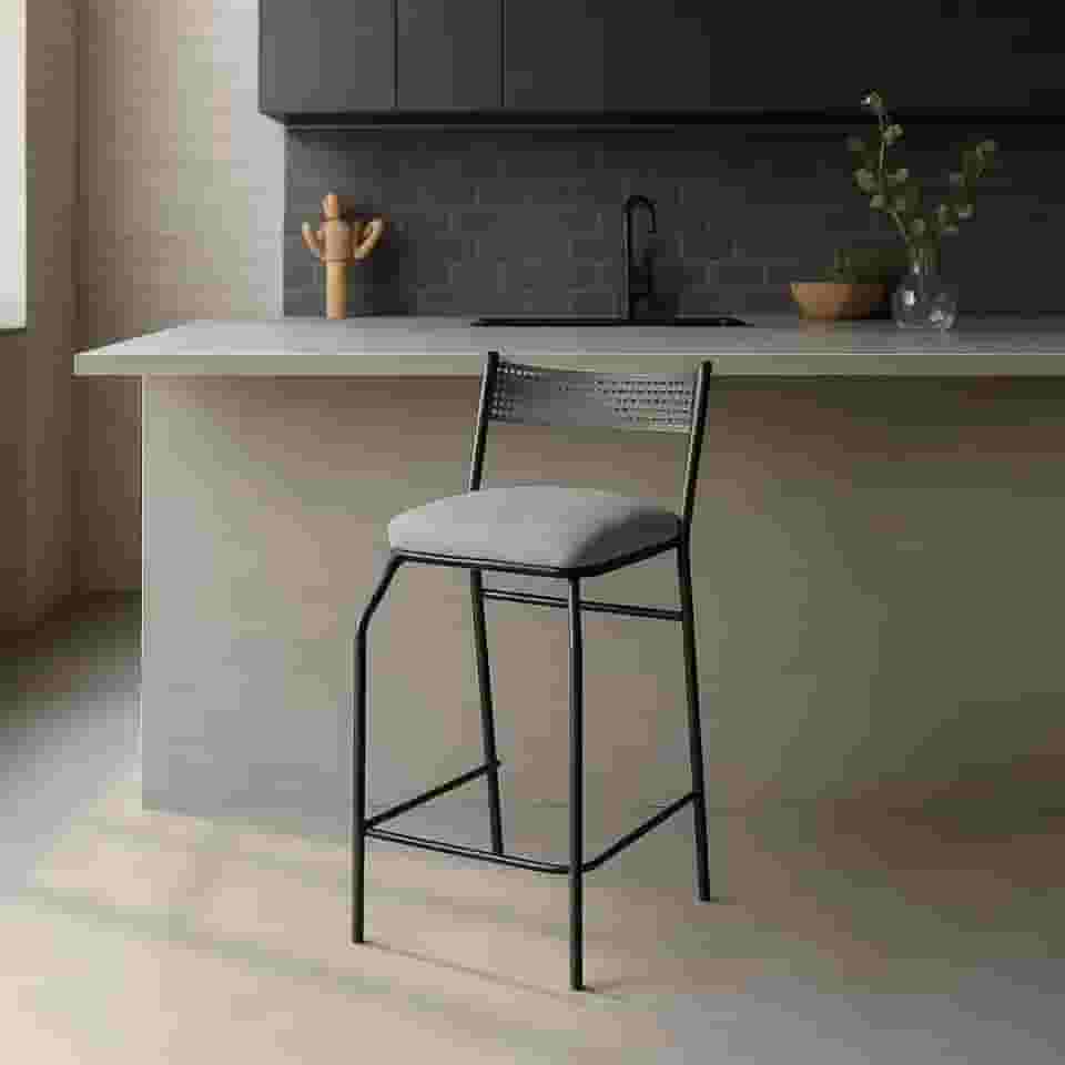 Banquetas Altas para Balcão Bistrô Bancada Reforçadas em Aço Conforto (Cinza)