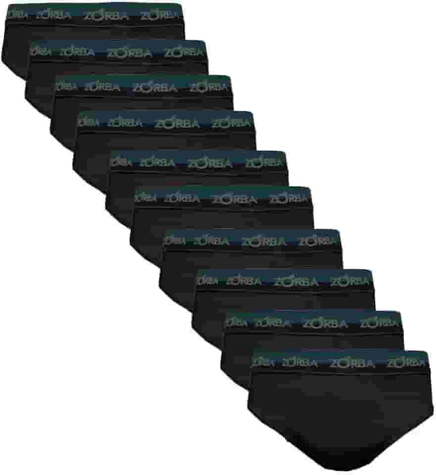 Kit 10 Cuecas Zorba Slip Max Algodão 764 Mho/Pto/Graf
