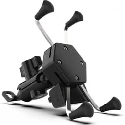 Suporte de Celular com Carregador 2.4a USB Garra para Moto Fixação no Retrovisor ou Parafuso do Guidão