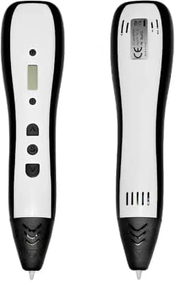 Caneta 3D RP700C com Tela OLED, Design Aerodinâmico, Temperatura Ajustável, Bico de Cerâmica de 0,6mm, Aquecimento Rápido em 25s, Controle de Velocidade, Imprime em PLA/ABS, Branca