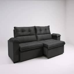 Sofá Compacto, Prático e Versátil 2 Lugares Reclinável e Retrátil Bel Veludo LIMOV Perfeito para Salas Pequenas (Cinza Chumbo)