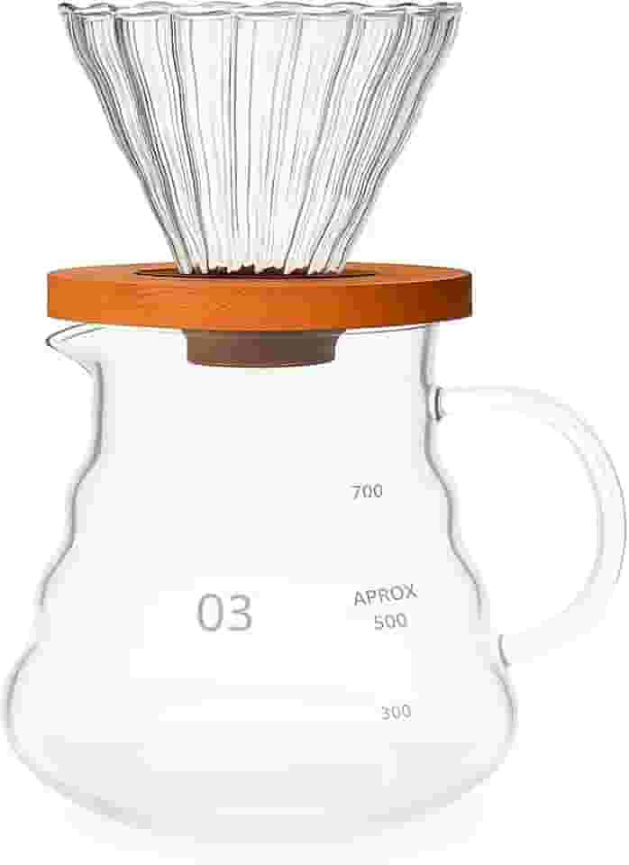 Kit Preparo de Café Especial Com Suporte Para Filtro de Papel + Jarra Vidro Borossilicato 800ml