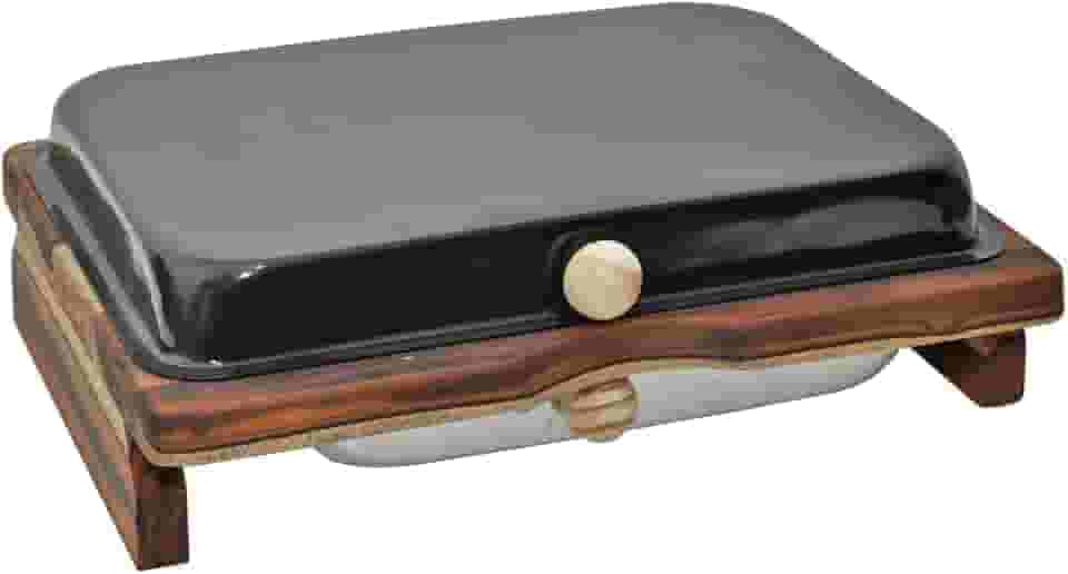 Tábua Inteligente Para Churrasco Corte de Carne Com Bandeja E Tampa Reservatório de Gordura 39x29cm (PRETO)