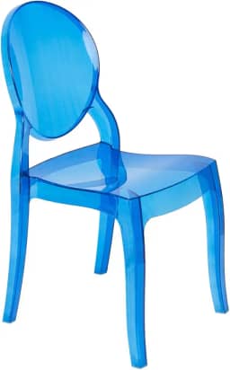 Cadeira de jantar Elizabeth Ghost acrílica transparente Azul translúcido