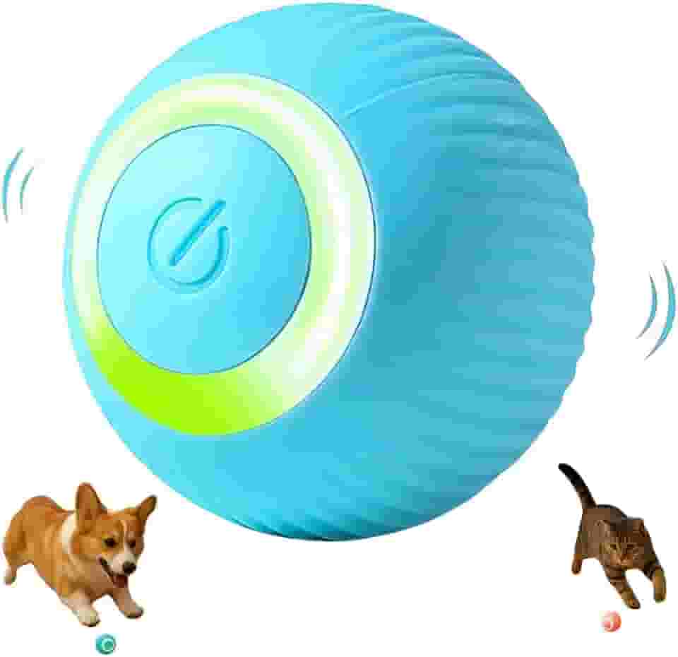 Bola para Pet Inteligente Giratória Interativa Brinquedo para Gatos e Cachorros com Movimento Automático Rotação 360° LED