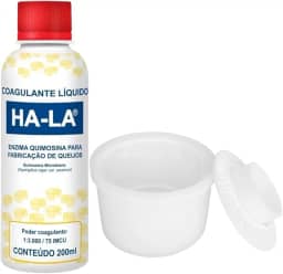 Coagulante Coalho Líquido Ha-la + Forma Queijo Minas Padrão Parmesão 800g Completa Com Prensador + Dessorador + Tela