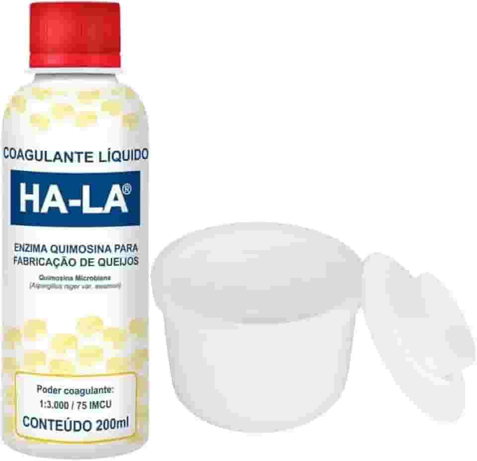 Coagulante Coalho Líquido Ha-la + Forma Queijo Minas Padrão Parmesão 800g Completa Com Prensador + Dessorador + Tela