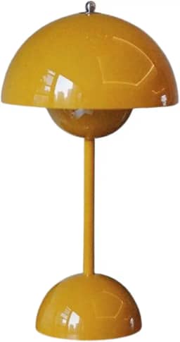 Luminaria Abajur de Mesa Colorida Touch LED Noturna, Cupula Redonda, Estilo Retro, 30 CM, para Leitura, Escritório, Mesa, Cabeceira, 3 Intensidades, Luz Relaxante para Dormir (Amarelo)