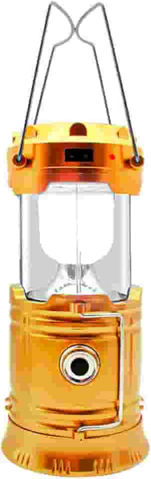 Lampião LED Lanterna Recarregável Com Luz Solar Camping Luminária 2 em 1 Iluminação Acampamento Pesca Trilhas Multiuso Carregador USB Portátil Emergências