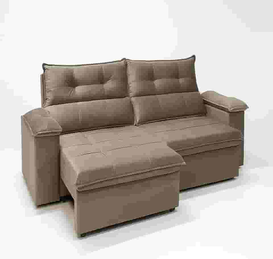 Sofá Aconchegante 2 Lugares Reclinável e Retrátil Bel Veludo LIMOV (Capuccino, 1,50m)