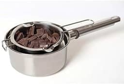 Mini Panela Banho Maria Aço Inox 11cm, 480ml, Prata, Sem Revestimento, sem tampa, para Derreter Manteiga, Queijo, Caramelo, Chocolate, Doces, Cera, etc.