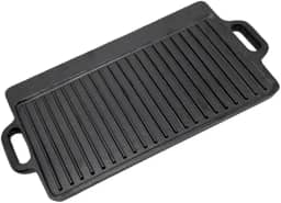Chapa, Chapa Grill para Fogão e Indução, 23 * 45cm, Duas Maneiras de Usar, Ferro Fundido para Fogao