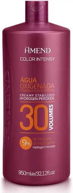 Água Oxigenada Cremosa Amend Color Intensy, Descolore E Auxilia No Tingimento Dos Cabelos, Uso Profissional, Promover A Oxidação Nos Processos De Coloração Ou Descoloração (30 Volumes, 950ml)