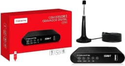 Conversor Tomate 666 + Antena Digital Tomate | Kit Completo para TV Digital com Controle Remoto, Cabo HDMI, Full HD, Pronto para Instalação